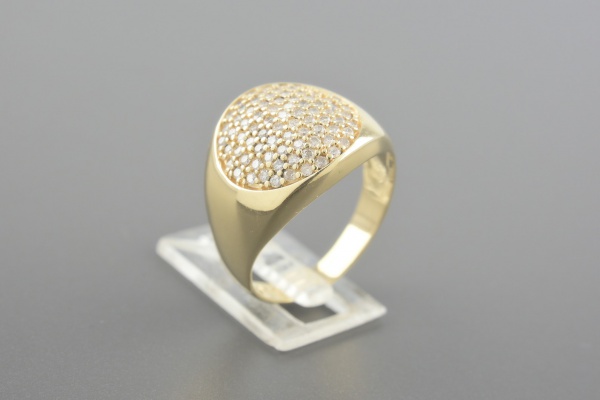 Joias . VIVARA Anel em Ouro Amarelo 18k com Aprox. 60pts de Brilhantes - Aro 21 / ...