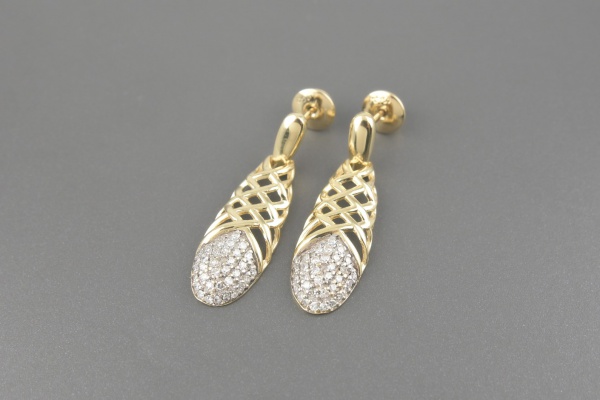 Joias . MONTE CARLO Brincos em Ouro Amarelo 18k com Aprox. 34pts de Brilhantes - ...