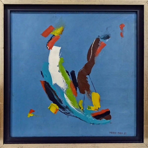 Arte . Maria Polo, Abstrato - Óleo sobre tela medindo 40 x 40 datado de 65, a.c.i.d