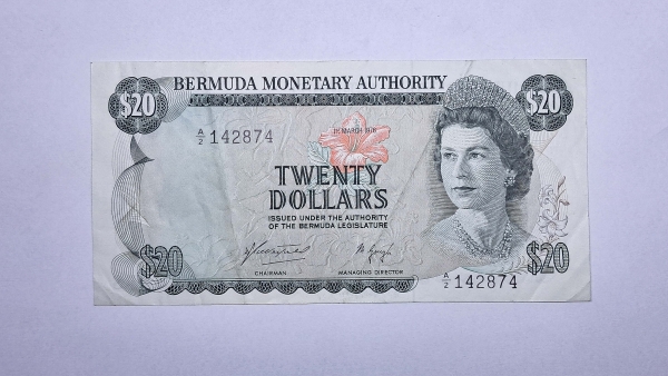 Cédula de Bermuda - 20 Dollars - 1976 - Rainha Elizabeth II - P31b - MBC/Soberba