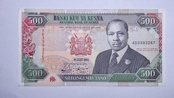 Cédula do Kenia - 500 Shilingi - 1992 - P30e - Soberba