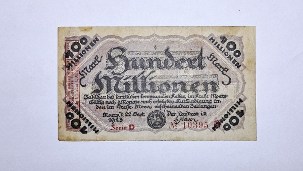Cédula da Alemanha - 100.000.000 Mark - 1923 - MBC