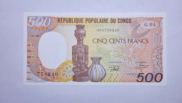 Cédula do Congo - 500 Francs - 1991 - FE