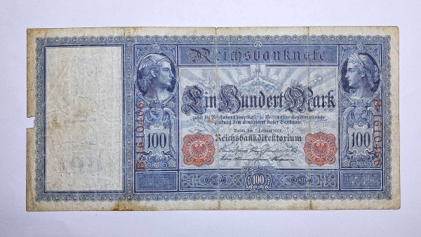 Cédula da Alemanha - 100 Mark - 1908 - P35 - BC