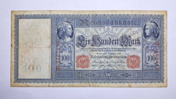 Cédula da Alemanha - 100 Mark - 1909 - P38 - BC