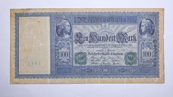 Cédula da Alemanha - 100 Mark - 1910 - P42 - MBC