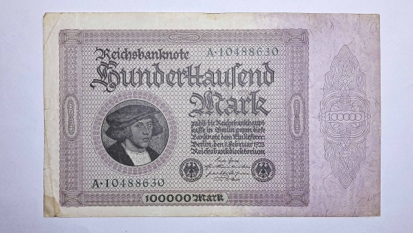 Cédula da Alemanha - 100000 Mark - 1923 - P83 - MBC/Soberba