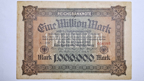 Cédula da Alemanha - 1000000 Mark - 1923 - P86 - Soberba
