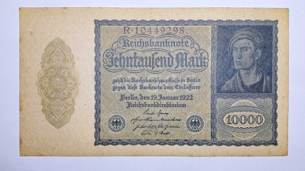 Cédula da Alemanha - 10000 Mark - 1922 - P72 - Soberba