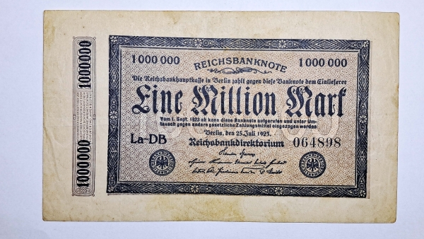 Cédula da Alemanha - 1000000 Mark - 1923 - P93 - MBC/Soberba