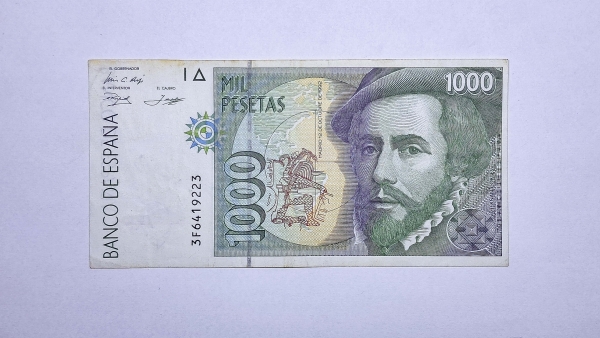Cédula da Espanha - 1000 Pesetas - 1992 - MBC/Soberba