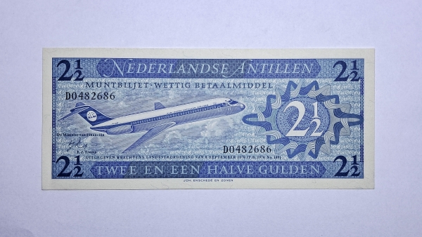Cédula das Antilhas Holandesas - 2 1/2 Gulden - 1970 - P21a - FE