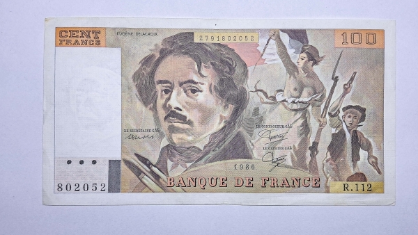 Cédula da França - 100 Francs - 1986 - P154b - Soberba