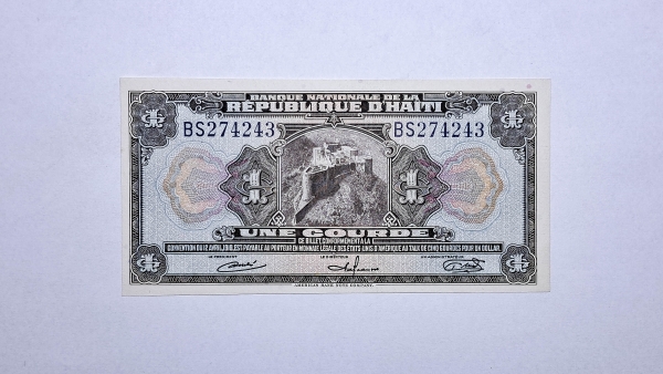 Cédula do Haiti - 1 Gourde - 1919 (1951 - 1964) - P178a - FE
