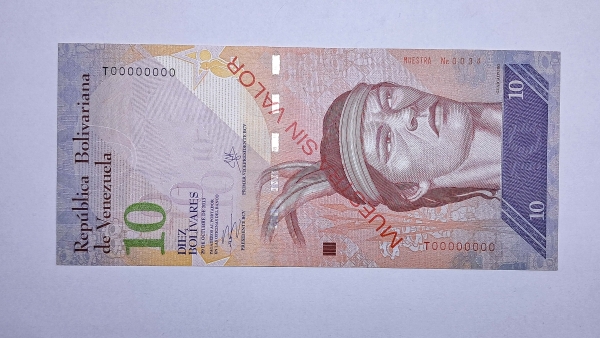 Cédula de Venezuela - 10 Bolivares - 2013 - Specimen - P90s - FE