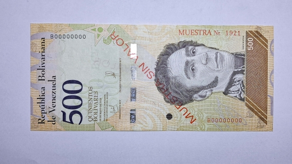 Cédula de Venezuela - 500 Bolivares - 2018 - Specimen - P108s - FE