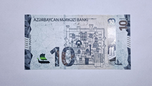 Cédula do Azerbaijão - 10 Manat - 2021 - FE