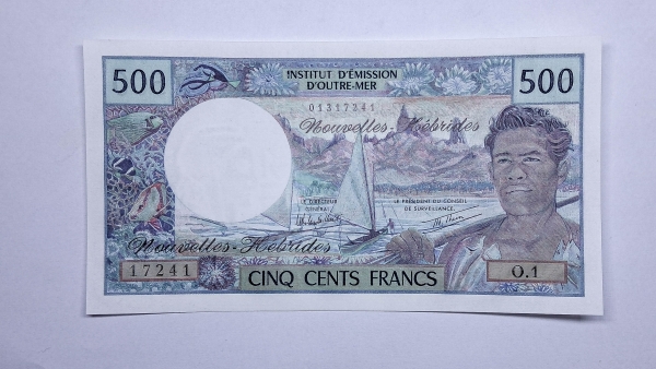 Cédula de Novas Hebridas - 500 Francs - 1980 - P19c - FE