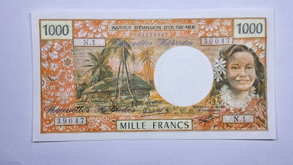 Cédula de Novas Hebridas - 1000 Francs - 1979 - P20c - FE