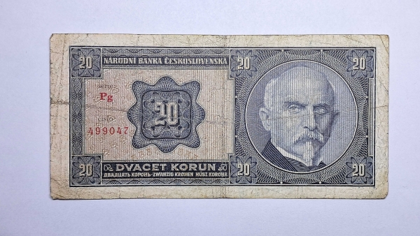 Cédula da Checoslovaquia - 20 Korun - 1926 - P21a - BC/MBC