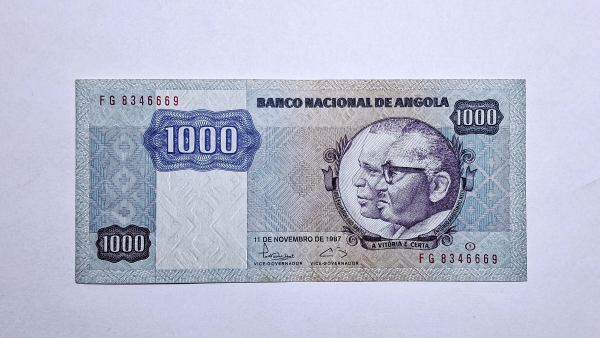 Cédula de Angola - 1000 Kwanzas - 1987 - P121b - Soberba