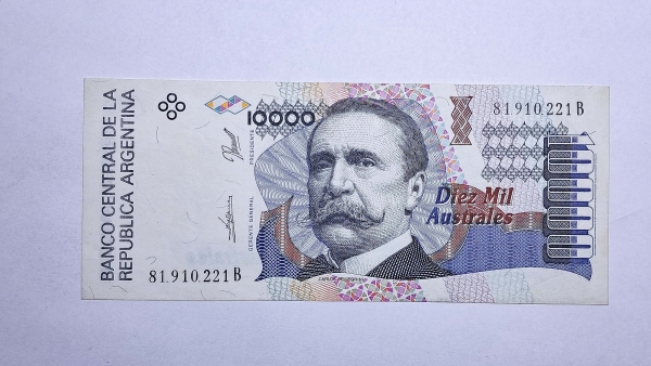 Cédula da Argentina - 10000 Australes - 1989 - 1991 - P331 - FE
