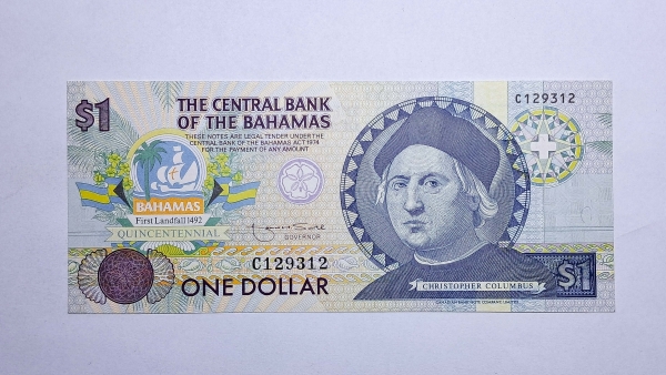 Cédula das Bahamas - 1 Dolar - 1992 - P50a - FE