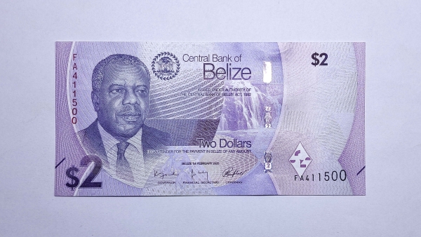 Cédula de Belize - 2 Dolares - 2025 - P73 - FE