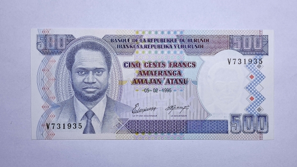 Cédula do Burundi - 500 Francs - 1995 - P37A - FE