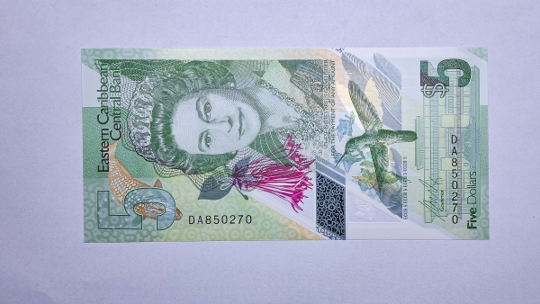 Cédula do Caribe - 5 Dolares - 2021 - Polimero Plastico - P55 - FE
