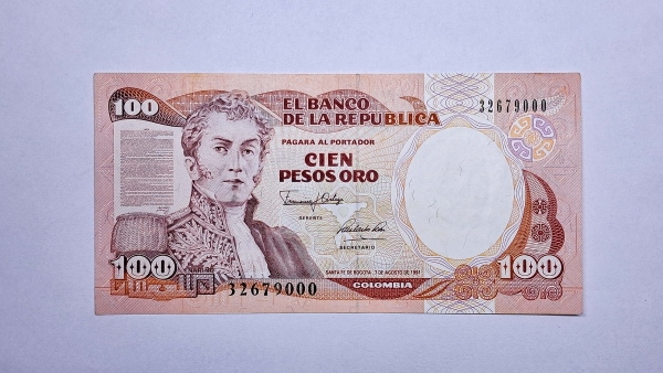 Cédula da Colombia - 100 Peso - 1991 - P426A - FE