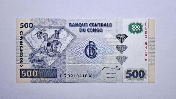 Cédula do Congo - 500 Francs - 2002 - P96a - FE