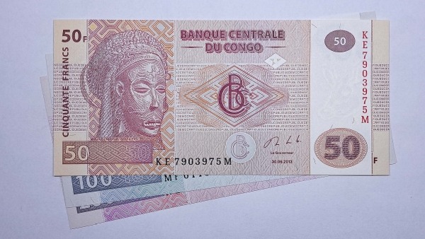 Cédula do Congo - 50 - 100 - 200 Francs - 3 Cédulas - FE