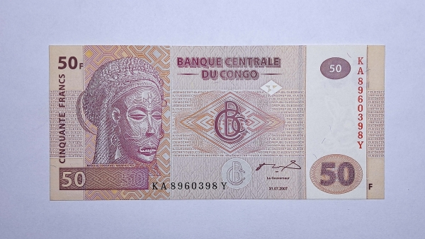 Cédula do Congo - 50 Francs - 2007 - FE