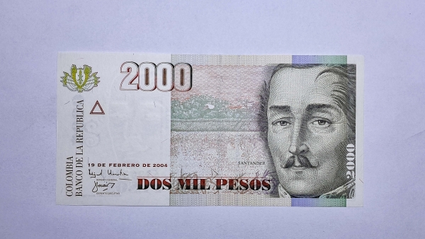 Cédula da Colombia - 2000 Pesos - 2004 - P451 - FE