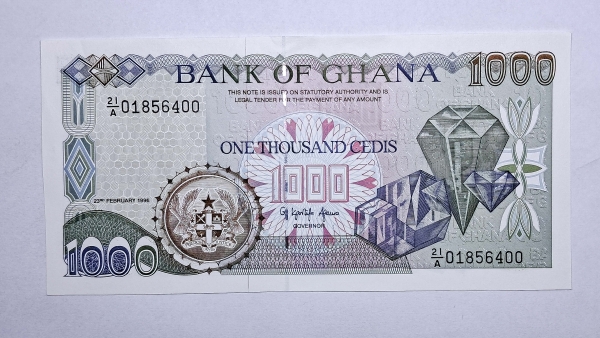 Cédula de Gana - 1000 Cedis - 1996 - P29b - FE