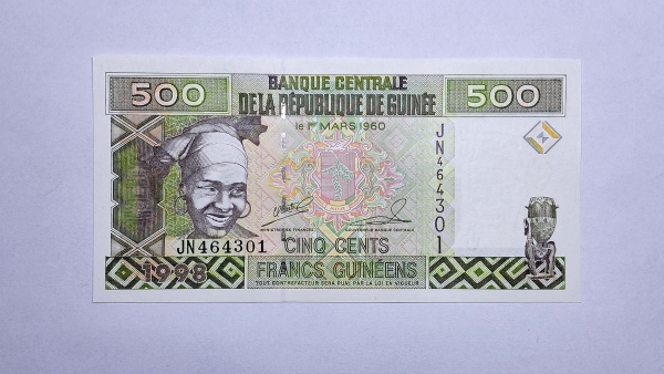 Cédula da Guiné - 500 Francs - 1998 - P36 - FE