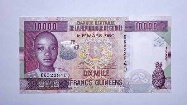 Cédula da Guiné - 10000 Francs - 2012 - P46 - FE
