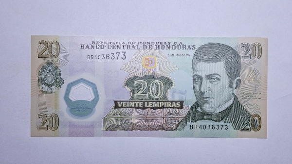 Cédula de Honduras - 20 Lempiras - 2008 - Polimero Plastico - P95 - FE