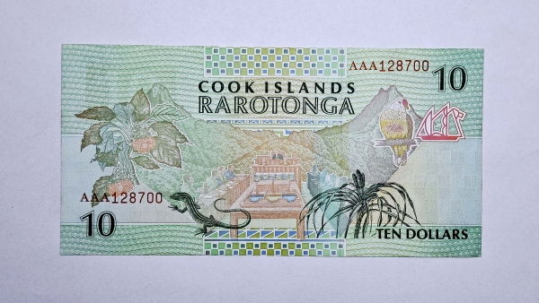 Cédula das Ilhas Cook - 10 Dolares - 1992 - P8 - FE