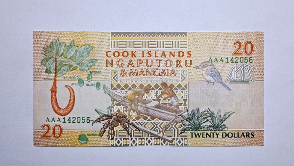 Cédula das Ilhas Cook - 20 Dolares - 1992 - P9 - FE