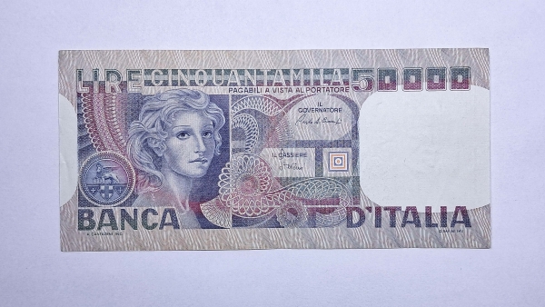 Cédula da Italia - 50000 Lira - 1982 - P107d - Soberba