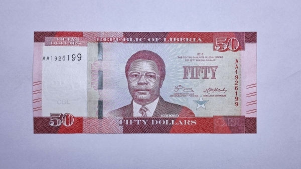 Cédula da Liberia - 50 Dolares - 2016 - P34a - FE