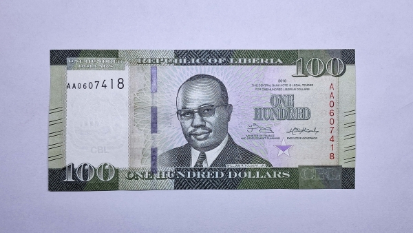 Cédula da Liberia - 100 Dolares - 2016 - P35a - FE