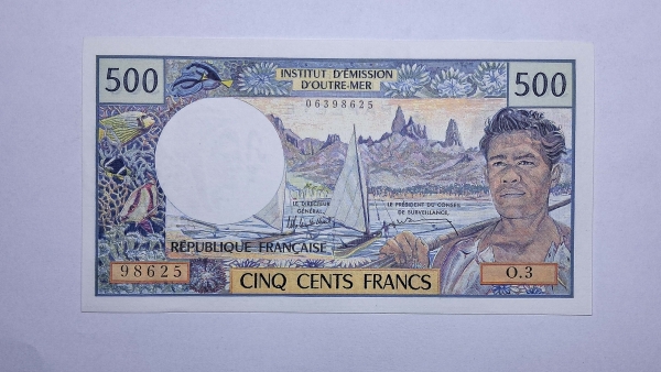Cédula do Tahiti - 500 Francs - 1985 - P25d - FE