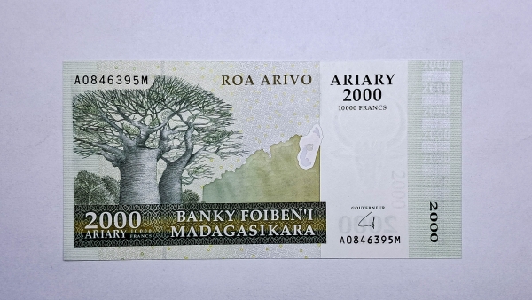 Cédula de Madagascar - 2000 Aryary - 2007 - 2000 Aryary 10000 Francs - P90a - FE
