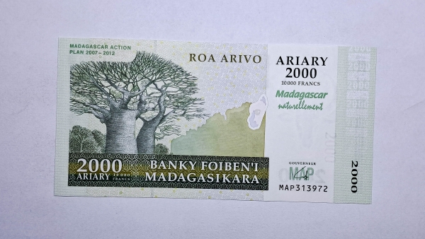 Cédula de Madagascar - 2000 Aryary - 2007 - P93 - FE