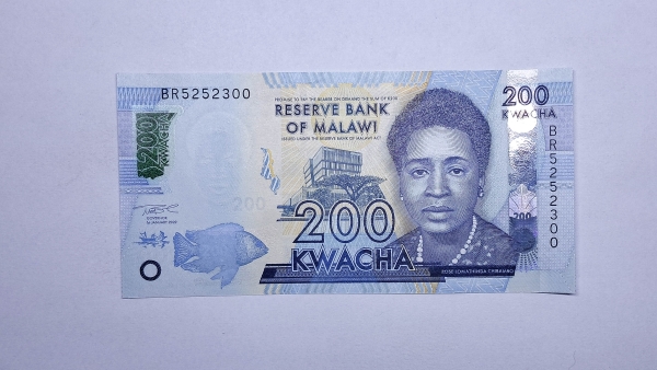 Cédula de Malawi - 200 Kwacha - 2022 - P65 - FE