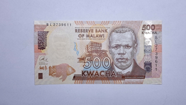 Cédula do Malawi - 500 Kwacha - 2017 - P66 - FE