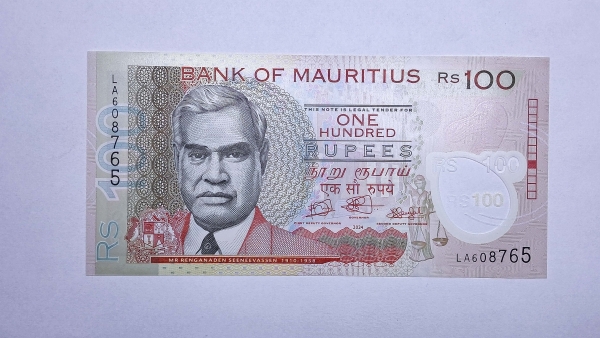 Cédula de Mauritius - 100 Rupees - 2024 - Polimero Plastico - P65 - FE